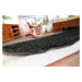 Dywany Lusczow Kulatý koberec SHAGGY Hiza 5cm černý