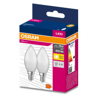 2PAK LED žárovka LED E14 B35 4,9W = 40W 470lm 3000K Teplá 220° OSRAM VALUE