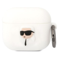 Karl Lagerfeld 3D Logo NFT Karl Head Silikonové Pouzdro pro Airpods 3 White