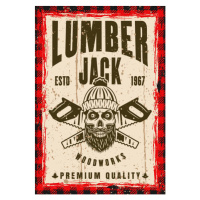 Ilustrace Skull of lumberjack and two crossed, Igor Zhuravel, 26.7 × 40 cm