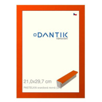 DANTIK rámeček 21 × 29,7, PASTELKA oranžový rovný sklo čiré