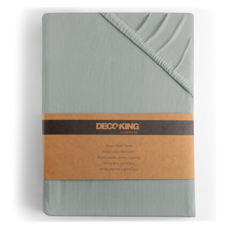 Bavlněné jersey prostěradlo s gumou DecoKing Amber ocelové