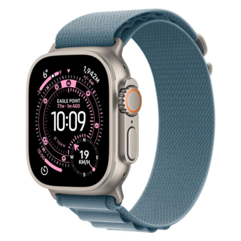 Apple Watch Ultra 3 GPS + Cellular 49mm přírodně titanové pouzdro se světle modrým alpským tahem