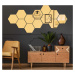 Sada samolepek na zeď 12 ks 17x20 cm Hexagons Gold – Ambiance