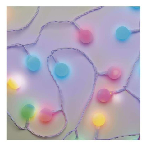 EMOS LED světelný cherry řetěz – kuličky 2,5 cm, 4 m, venkovní i vnitřní, multicolor, časovač D5