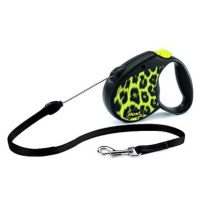 Flexi Safari leopard S lanko 5 m/12 kg žluté