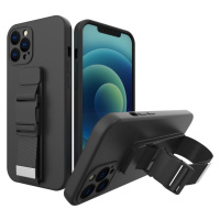 Silikonové pouzdro Sporty s popruhem na iPhone 11 Pro black