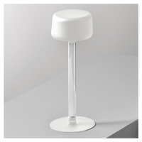 OleV Designová stolní lampa OLEV Tee s dobíjecí baterií, bílá