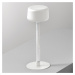 OleV Designová stolní lampa OLEV Tee s dobíjecí baterií, bílá