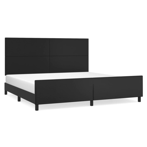 vidaXL Rám postele s čelem černý 200x200 cm umělá kůže