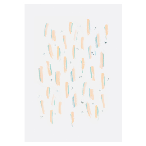 Ilustrace Brush strokes peach, Laura Irwin, (30 x 40 cm)