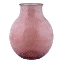 Váza kulatá sklo růžová 36cm
