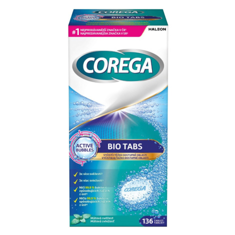 Corega Bio Antibakteriální tablety 136 ks