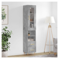 vidaXL Skříň highboard betonově šedá 34,5x34x180 cm kompozitní dřevo