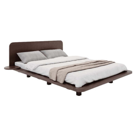 Tmavě hnědá dvoulůžková postel z bukového dřeva 200x200 cm Japandic – Skandica