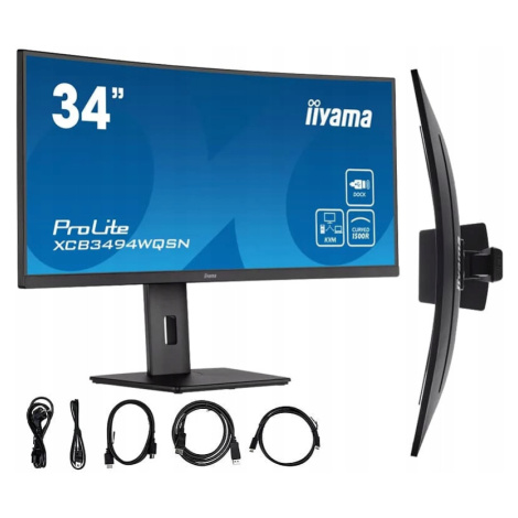 Monitor iiyama ProLite XCB3494WQSN-B5 34 Curved Uwqhd Va Led 0,4ms 120Hz