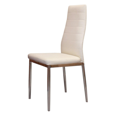 Jídelní židle MALUSI — PU kůže, krémově bílá