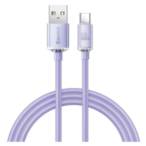 Baseus Crystal Shine Series kabel USB-A/USB-C (100W) 1,2m fialový