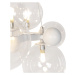 Art Deco závěsná lampa bílá s čirým sklem 12 světel - David