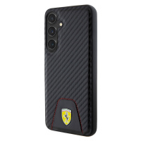 Zadní kryt Ferrari PU Leather Bottom Carbon pro Samsung Galaxy S24+, black