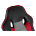 Dětská herní židle  KIDDO— PU kůže, látka, černá/červená