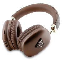 Guess PU Leather 4G Triangle Logo Bluetooth Stereo Headphone, hnědá