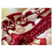 2x Červeno-bílá vánoční mikroplyšová deka SOBI 160x200 cm