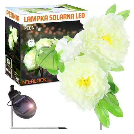 FLD-10-BÍLÁ | Solární zahradní lampa LED Pivoňka bílá | 80 cm, 600 mAh Interlook