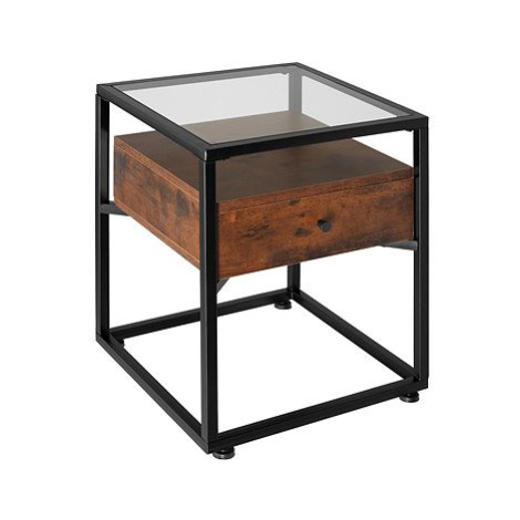 TecTake Noční stolek Preston 43 × 45 × 54,5 cm - Industrial tmavé dřevo