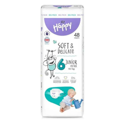 Happy Soft&Delicate 6 dětské pleny 15+kg 48ks