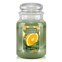 Country Candle Svíčka ve skleněné dóze, Citrus a šalvěj, 680 g