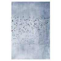 Ilustrace Moving On Blue, Kubistika, (26.7 x 40 cm)