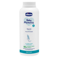 CHICCO Pudr dětský Baby Moments s ryžovým škrobem 95 % přírodních složek 150 g