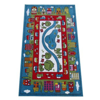 Dětský kusový koberec Město modré 400 × 500