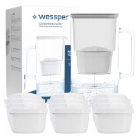 Skleněná Konvice Wessper D2 Borosilicate 3l 9x Filtrační Vložka Vody Aquafloow