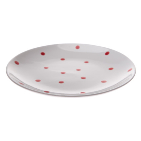 Mělký talíř 26,5 cm, bílý s puntíky Asko