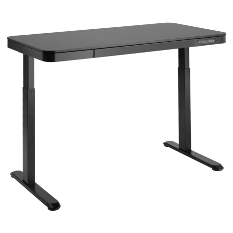 tectake 404316 elektricky výškově nastavitelný psací stůl zola 120,4x60,4x72-122cm - černá černá