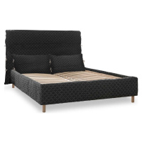 Černá čalouněná dvoulůžková postel s roštem 180x200 cm Sleepy Luna – Miuform