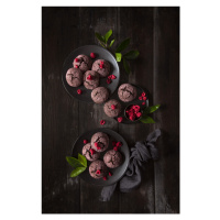 Fotografie Raspberry chocolate crinkle cookies, Diana Popescu, 26.7 × 40 cm