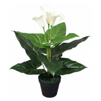 Umělá rostlina kala s květináčem 45 cm bílá