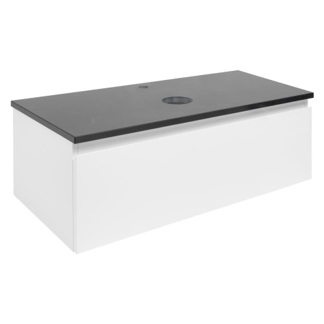 Koupelnová skříňka s žulovou krycí deskou SAT B-Way 99x30x45 cm bílá lesk BWAY100WZ