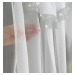 Dekorační krátká záclona s ozdobným volánem se zirkony s řasící páskou SIMONA bílá 400x150 cm My