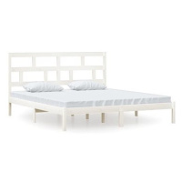 Rám postele bílý masivní dřevo 180 × 200 cm Super King, 3101234