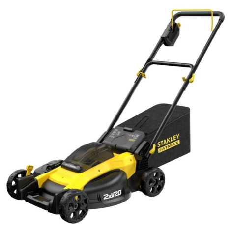 Stanley Zahradní technika - 18V AKU sekačka na trávu, záběr 50 cm, s pojezdem, 2x aku 4,0 Ah Li-