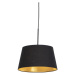 Závěsná lampa s bavlněným stínidlem černá se zlatem 32 cm - Combi