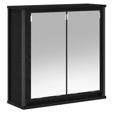 vidaXL Koupelnová nástěnná skříňka se zrcadlem černý dub 60x21x60 cm
