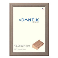 DANTIK rámeček 42 × 59,4, STEP hnědý plexi čiré