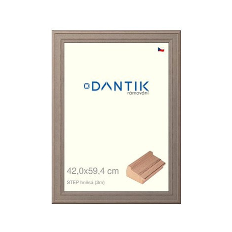 DANTIK rámeček 42 × 59,4, STEP hnědý plexi čiré