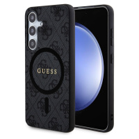 Guess PU Leather 4G Colored Ring MagSafe kryt Samsung Galaxy S24 černý
