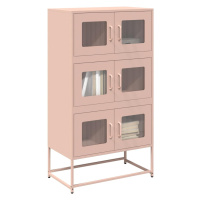 vidaXL Skříň highboard růžová 68x39x123 cm ocel